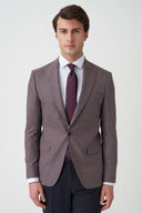Slim Peak-Lapel Blazer - Maroon