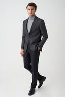 Slim Notch-Lapel Blazer - Black
