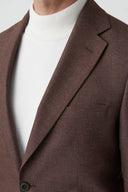 Slim Notch-Lapel Blazer - Brown