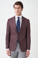 Slim Notch-Lapel Blazer - Maroon