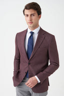 Slim Notch-Lapel Blazer - Maroon