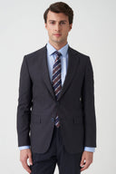 Slim Notch-Lapel Blazer - Navy brown