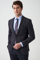 Slim Notch-Lapel Blazer - Navy brown