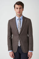 Slim Notch-Lapel Blazer - Brown