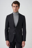 Slim Notch-Lapel Blazer - Black