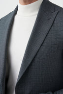 Slim Peak-Lapel Blazer - Dark green