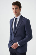 Slim Peak-Lapel Blazer - Navy
