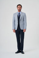Men’s Slim Fit Vest Suit – Mismatch Striped Vest Suit - Light blue