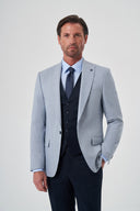 Men’s Slim Fit Vest Suit – Mismatch Striped Vest Suit - Light blue