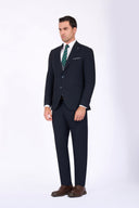 Slim Fit Suit with Notch Lapel & Double Face Vest - Navy
