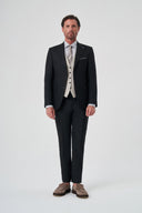 Men’s Light Beige Vest Suit – Double Face Vest - Black