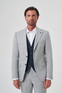 Men’s Light Beige Vest Suit – Double Face Vest - Light grey