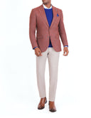 Men’s Classic Blazer in Wool - Maroon