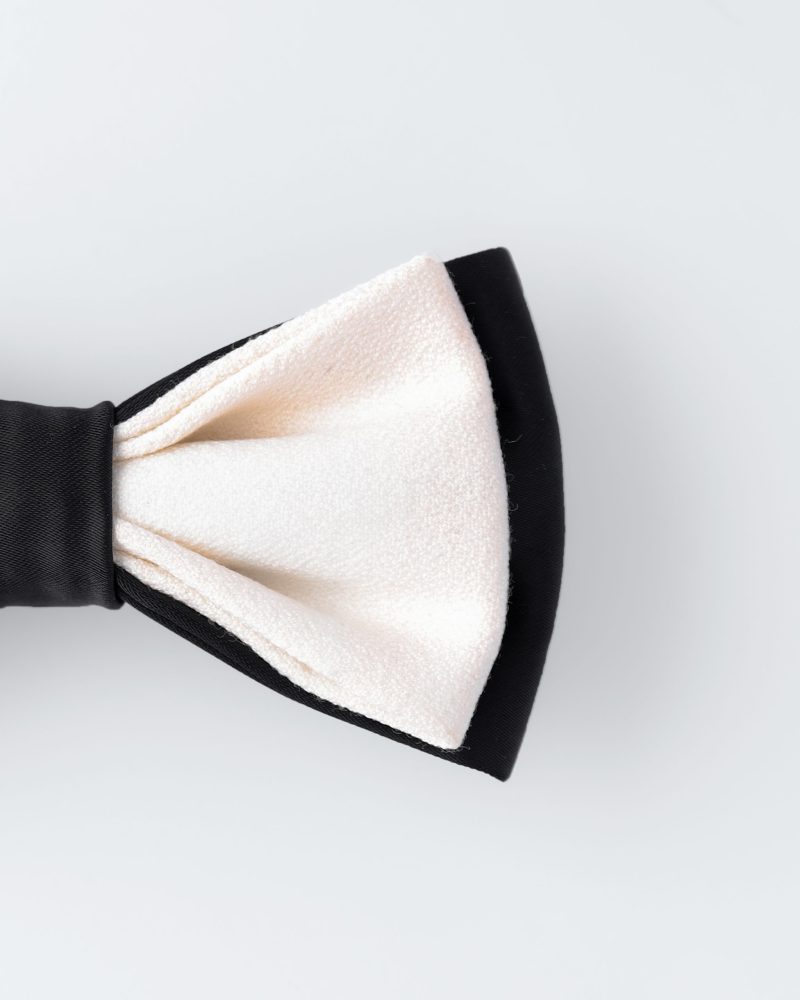 BT01W001-White-2 Crepe Bow tie