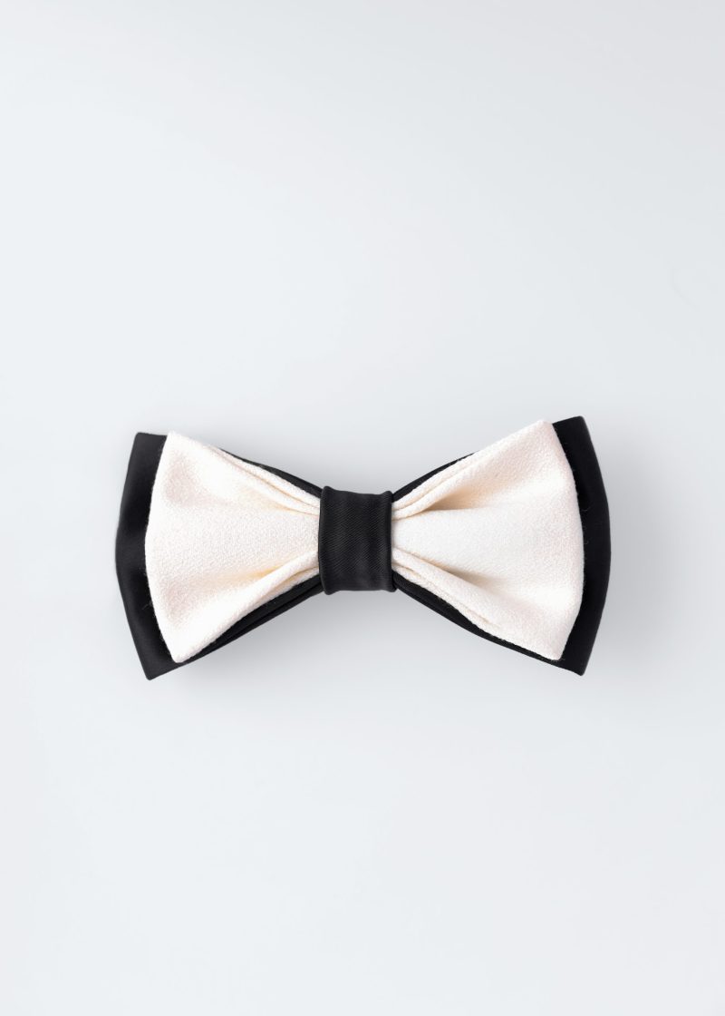 BT01W001-White-3 Crepe Bow tie