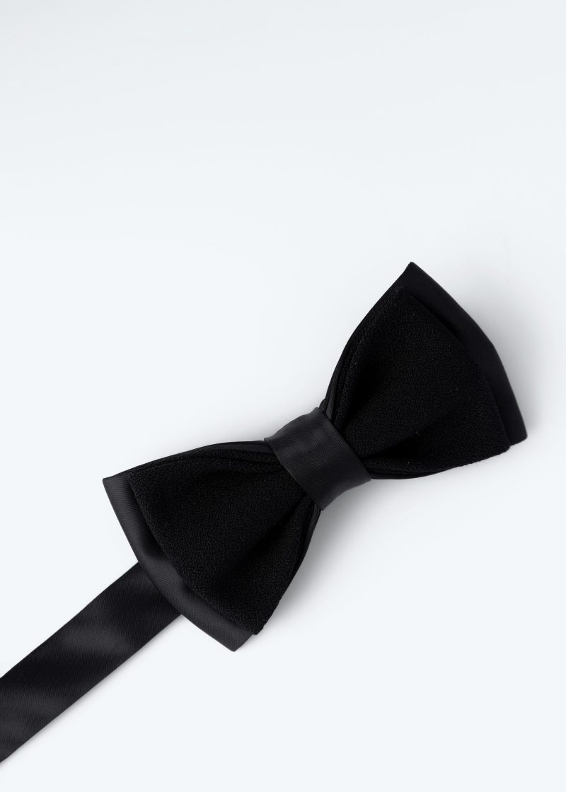 BT03B001-Black-1 Crepe Bow tie