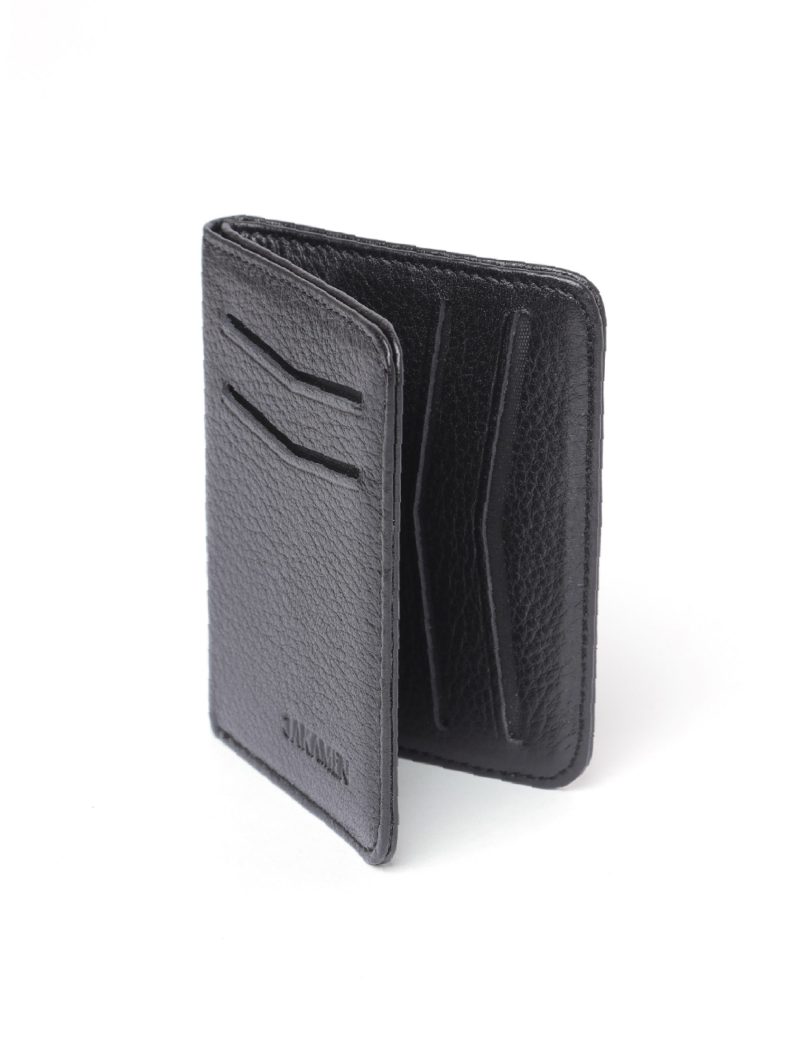 JK00JK29M035-Black-135-2 Double-Sided Card Holder - Wrinkled Leather