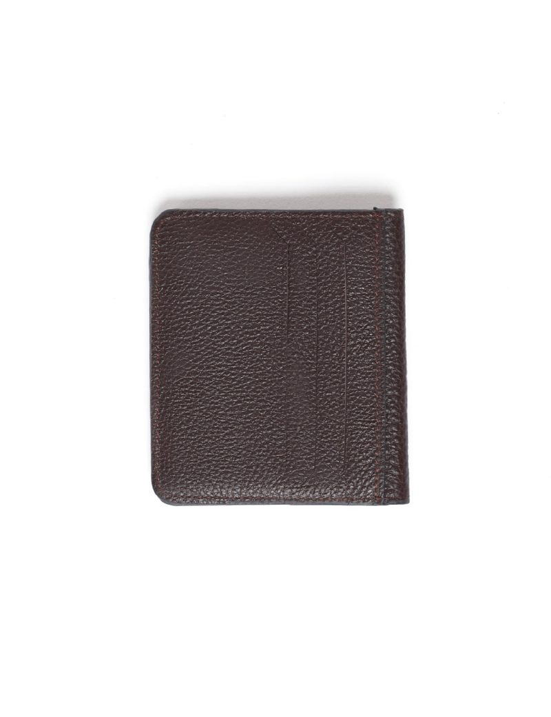 JK00JK29M049-Dark-brown-016-2 Card Holder with Snap Closure - Wrinkled Leather