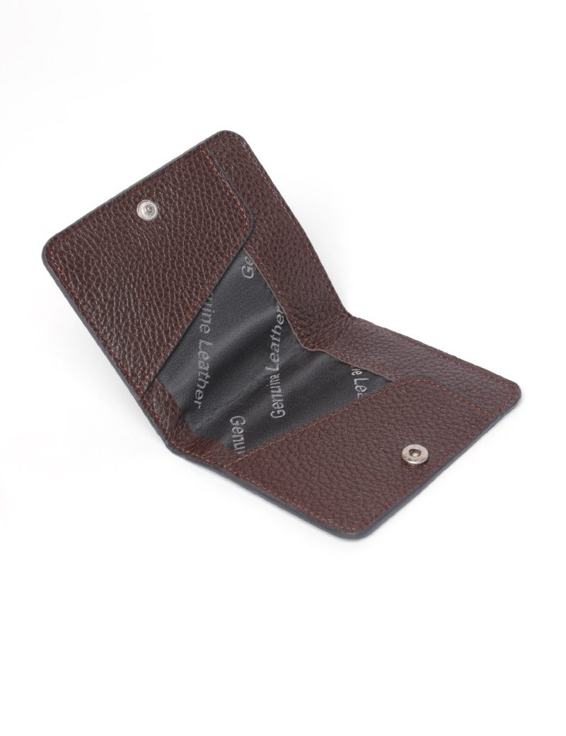 JK00JK29M049-Dark-brown-016-4 Card Holder with Snap Closure - Wrinkled Leather