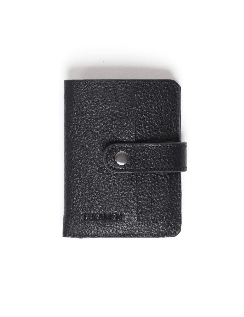 JK00JK30M083-Black-001-1 Card Holder with ID Badge and Snap Closure