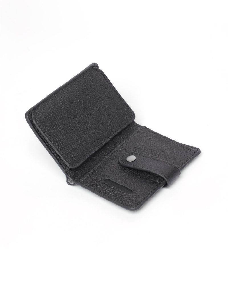 JK00JK30M083-Black-001-4 Card Holder with ID Badge and Snap Closure