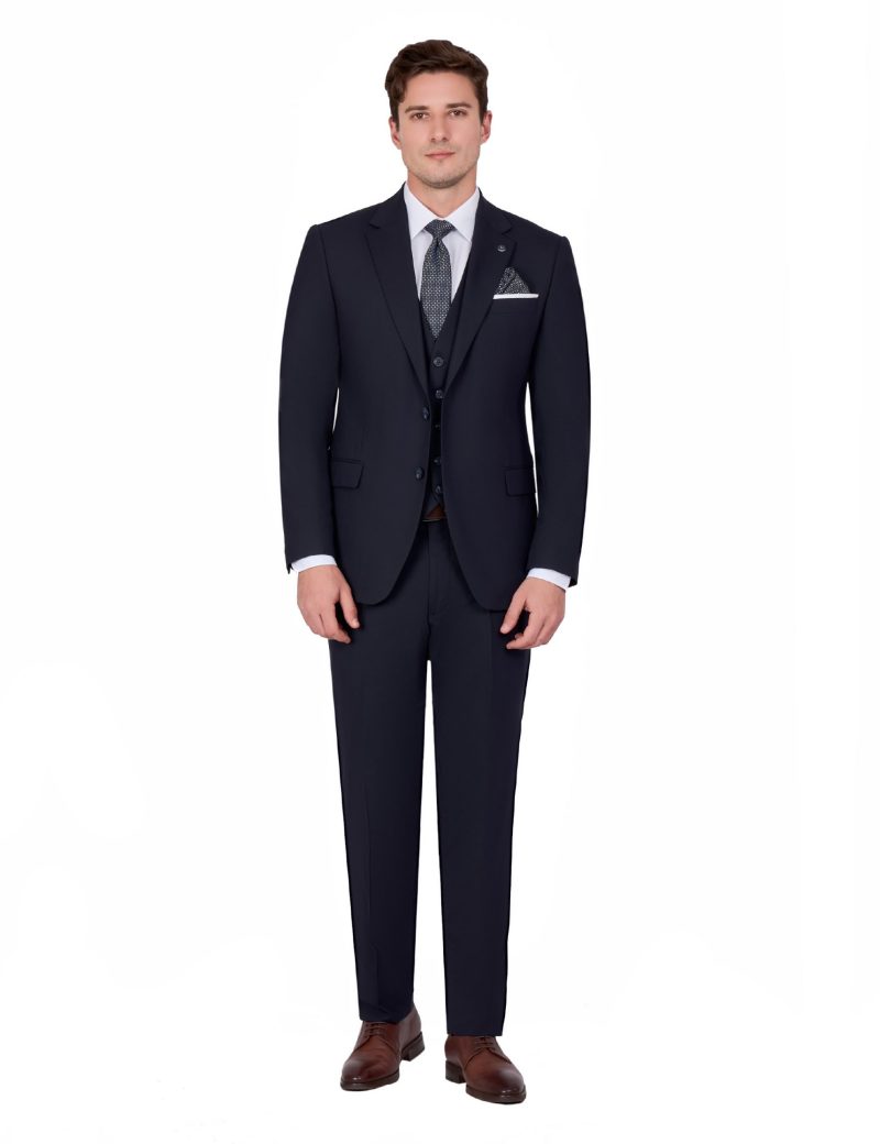 JK00KL02M008-Navy-002-1 Premium Two-Piece Suit with Bamboo-Blend Fabric