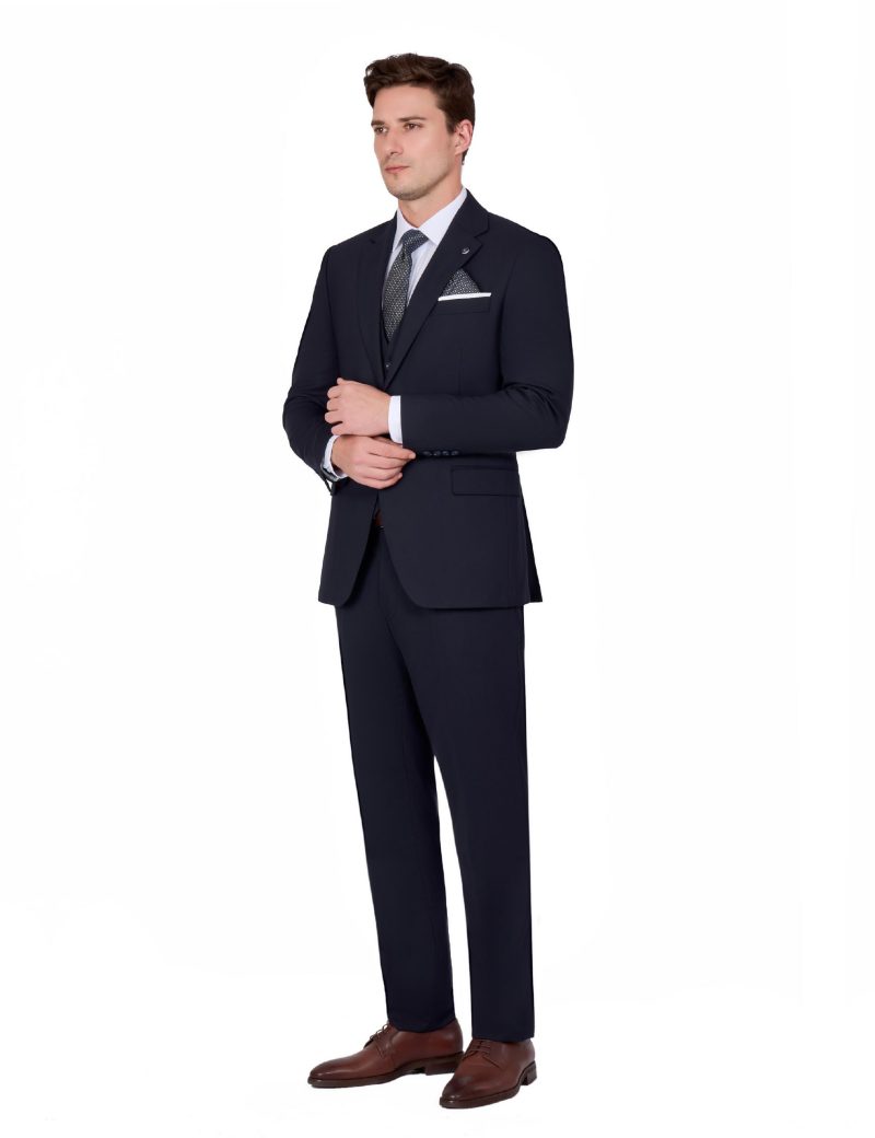 JK00KL02M008-Navy-002-3 Premium Two-Piece Suit with Bamboo-Blend Fabric