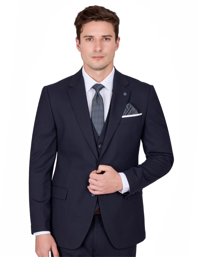 JK00KL02M008-Navy-002-5 Premium Two-Piece Suit with Bamboo-Blend Fabric
