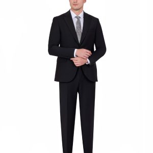 Classic Suit with Notch Lapel and Flap Pockets