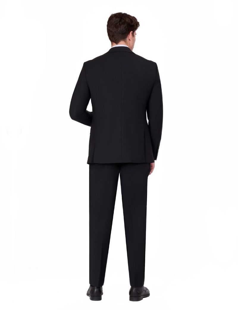 JK00SF02M009-Black-001-2-1 Classic Suit with Notch Lapel and Flap Pockets