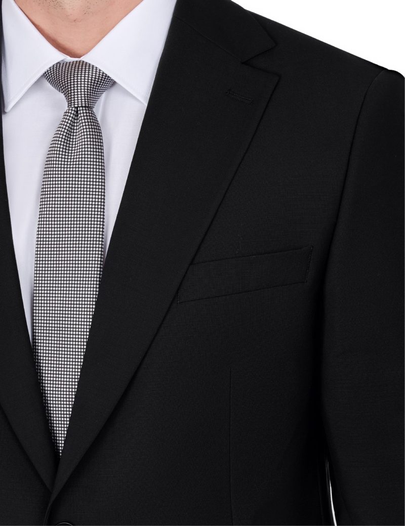 JK00SF02M009-Black-001-4-1 Classic Suit with Notch Lapel and Flap Pockets