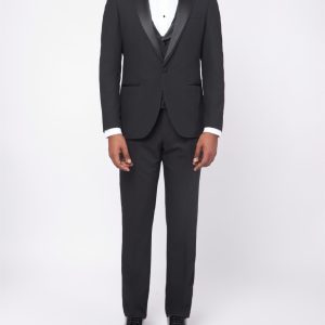 Tuxedo suit with a satin lapel