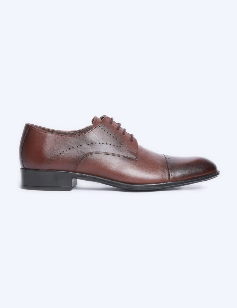 JK33KL14M044-Dark-brown-016-1 Men's derby semi-textured shoes