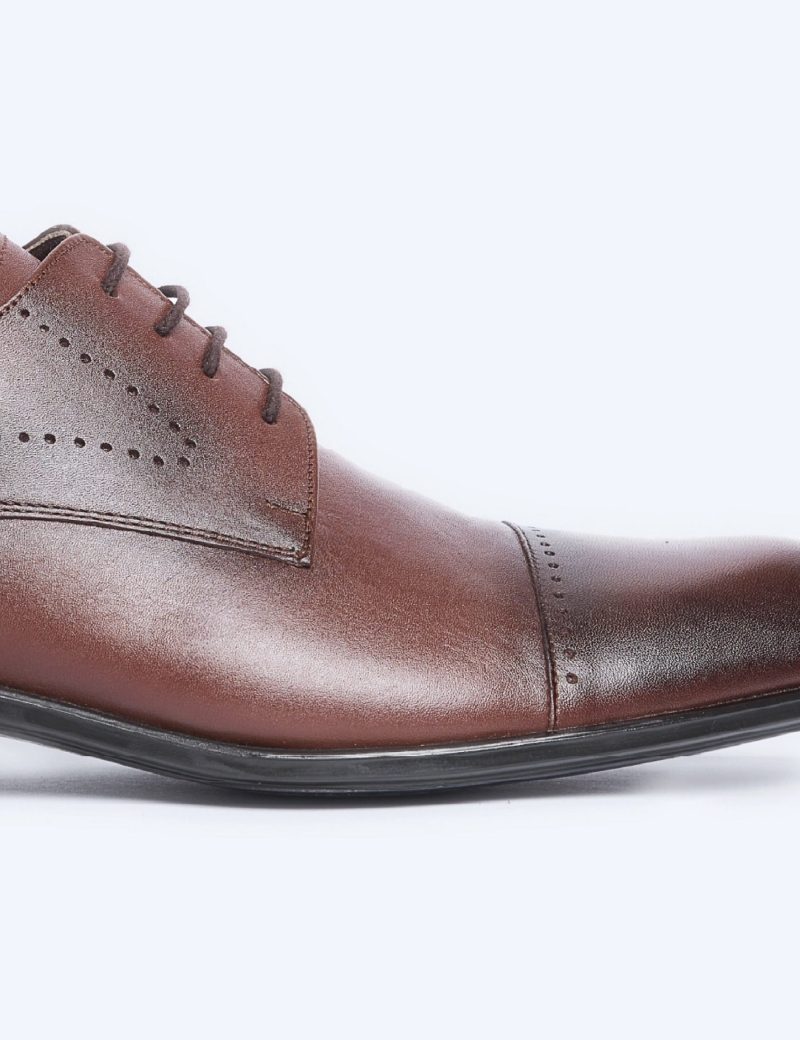 JK33KL14M044-Dark-brown-016-2 Men's derby semi-textured shoes