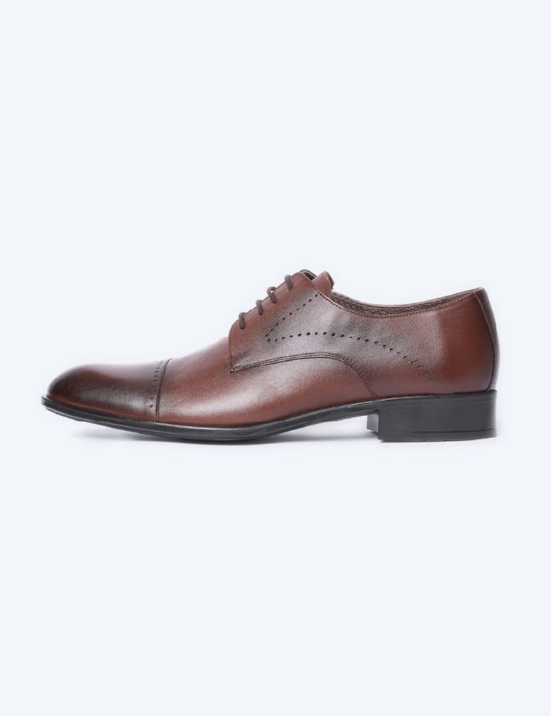JK33KL14M044-Dark-brown-016-5 Men's derby semi-textured shoes