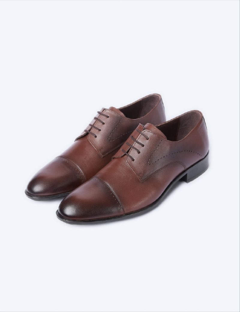 JK33KL14M044-Dark-brown-016-6 Men's derby semi-textured shoes