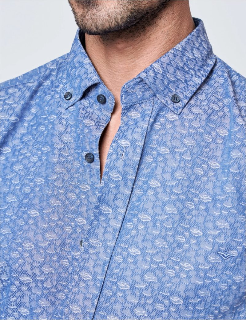 JK35SF01M080-Navy-002-2 Slim Fit Button-Down Collar Dress Shirt