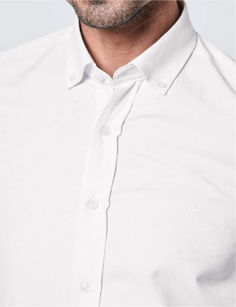 JK35SF01M080-White-394-3 Slim Fit Button-Down Collar Dress Shirt