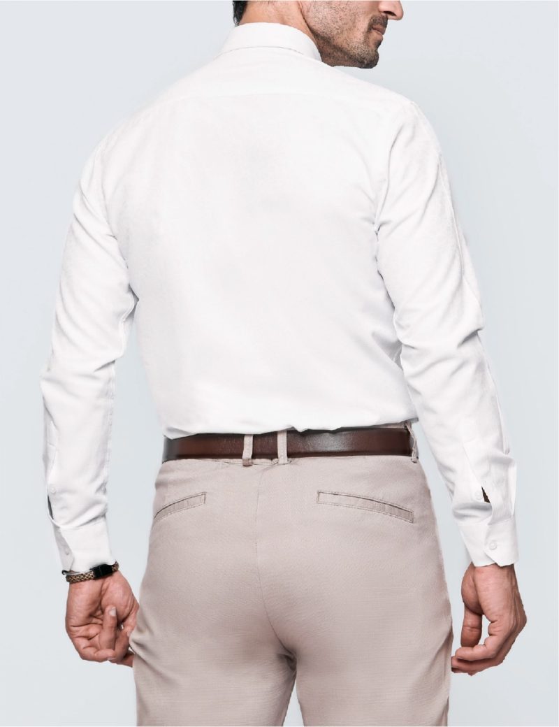 JK35SF01M080-White-394-5 Slim Fit Button-Down Collar Dress Shirt