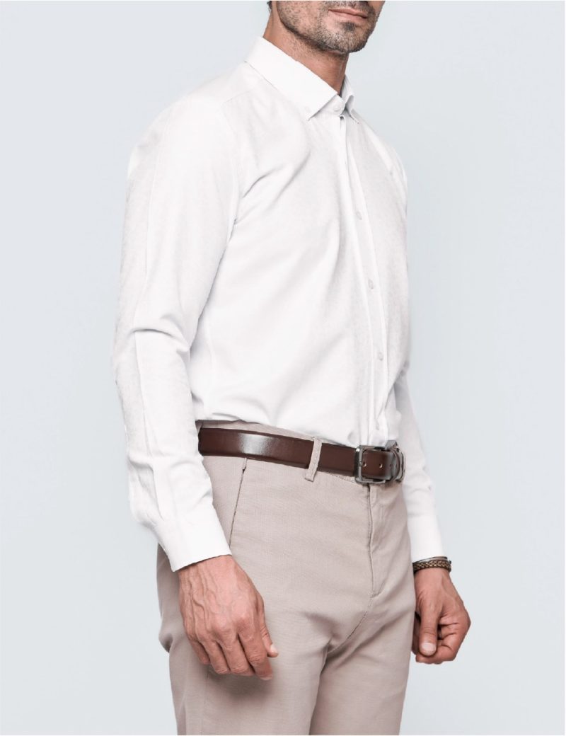 JK35SF01M080-White-394-6 Slim Fit Button-Down Collar Dress Shirt