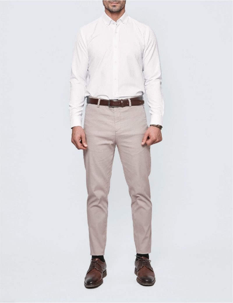 JK35SF01M080-White-394-7 Slim Fit Button-Down Collar Dress Shirt