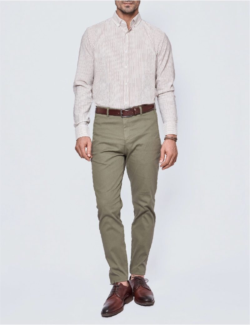 Slim-Fit Striped Seersucker Shirt