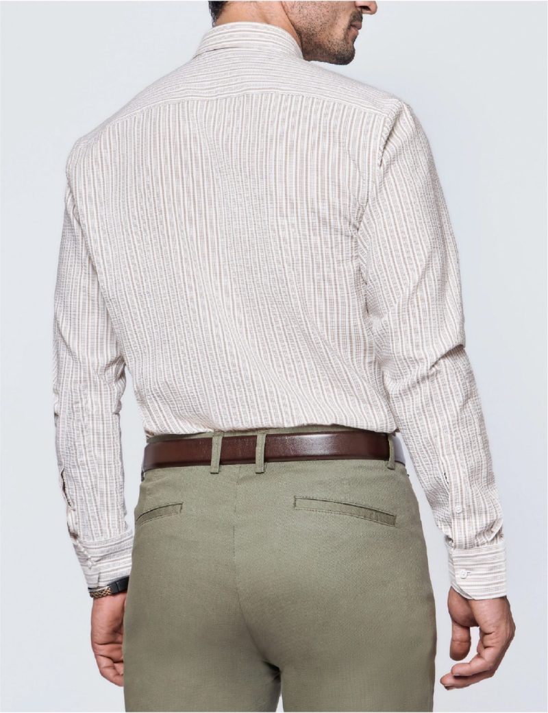 Slim-Fit Striped Seersucker Shirt