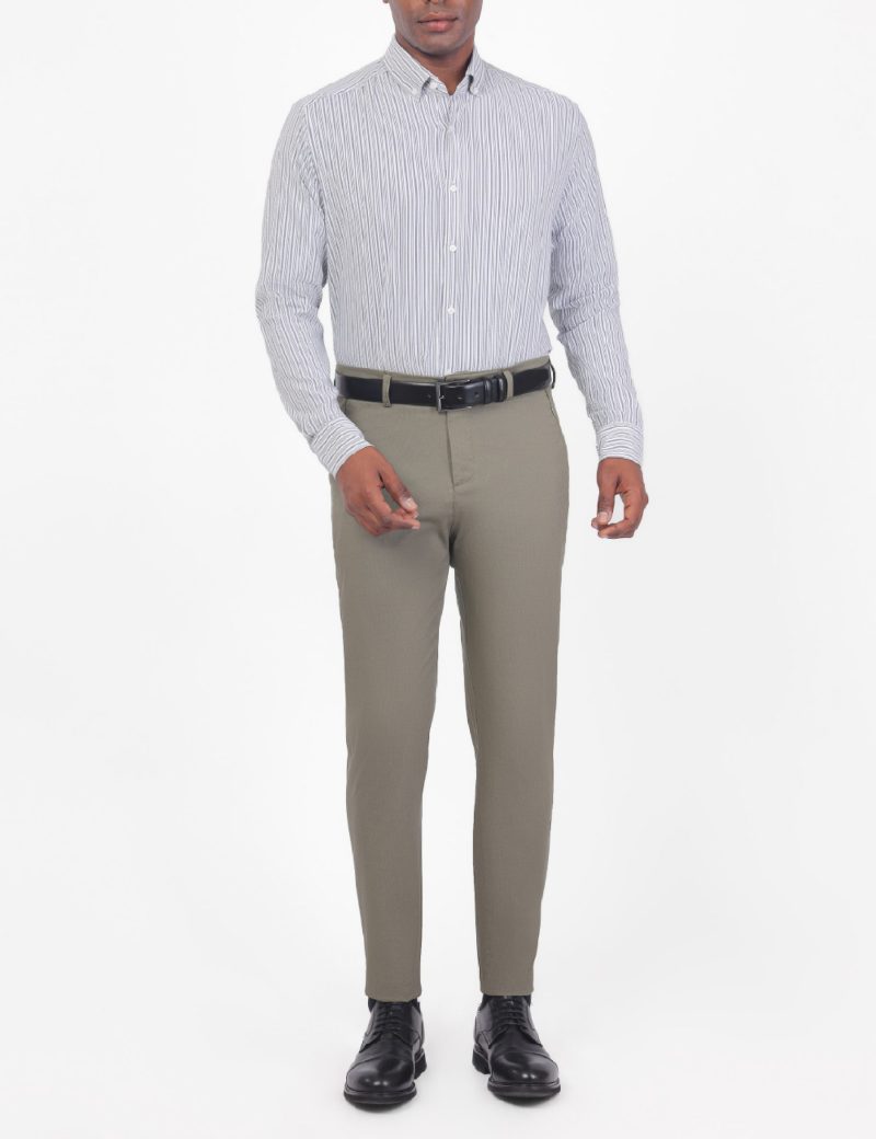 Slim-Fit Striped Seersucker Shirt