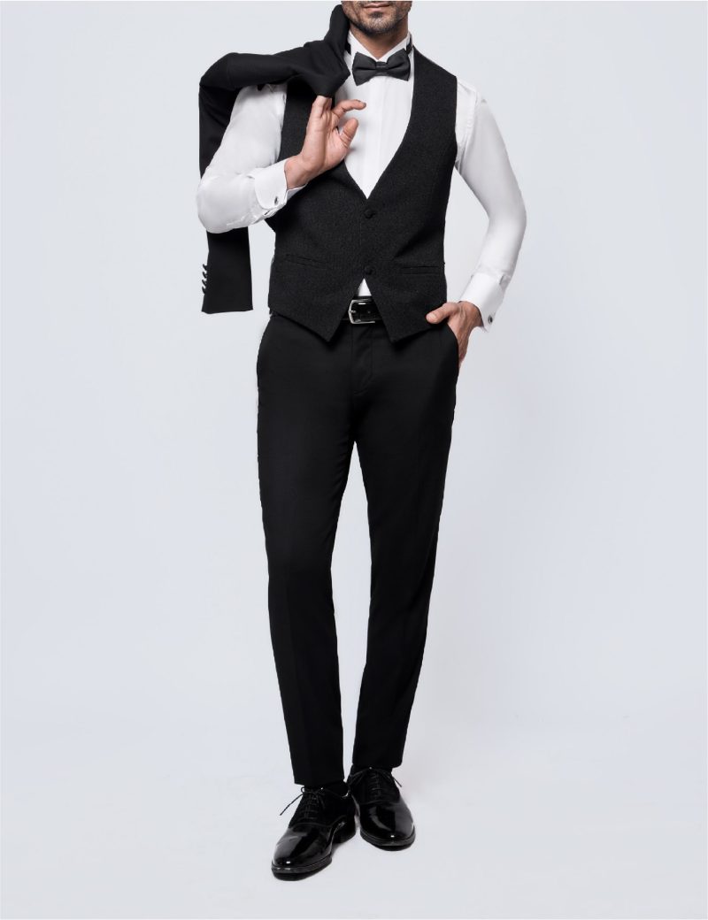 JK35SF18M019-Black-081-4 Tuxedo suit with a textured lapel