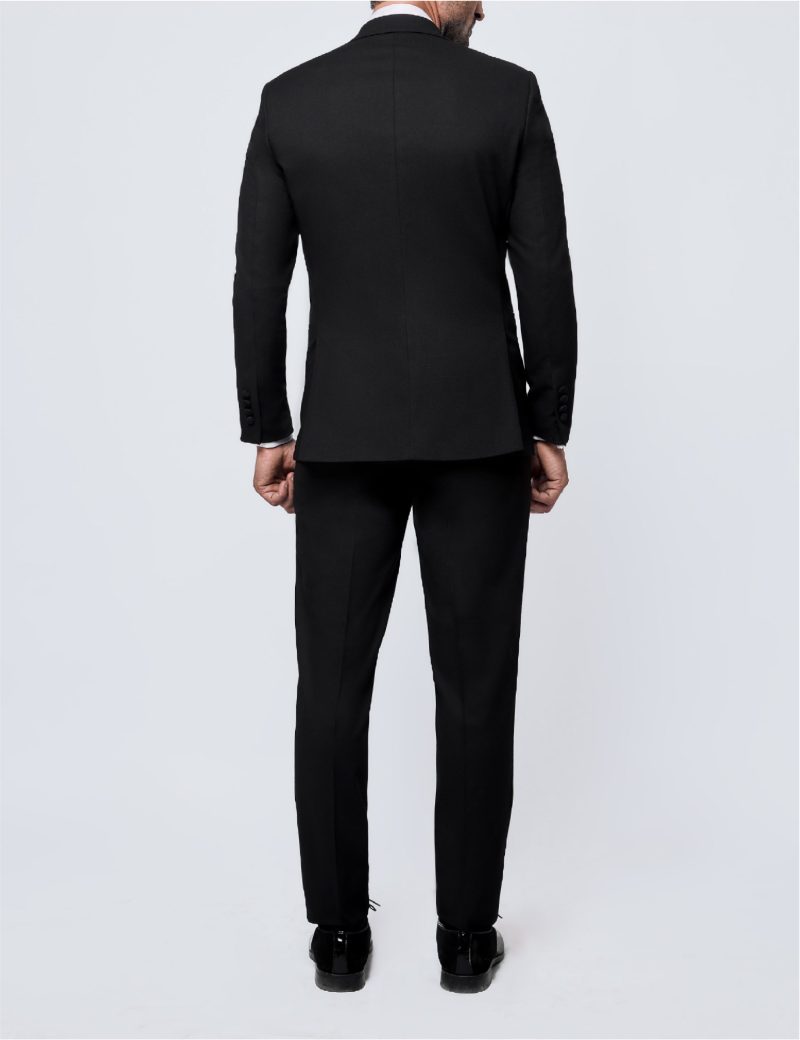 JK35SF18M019-Black-081-5 Tuxedo suit with a textured lapel