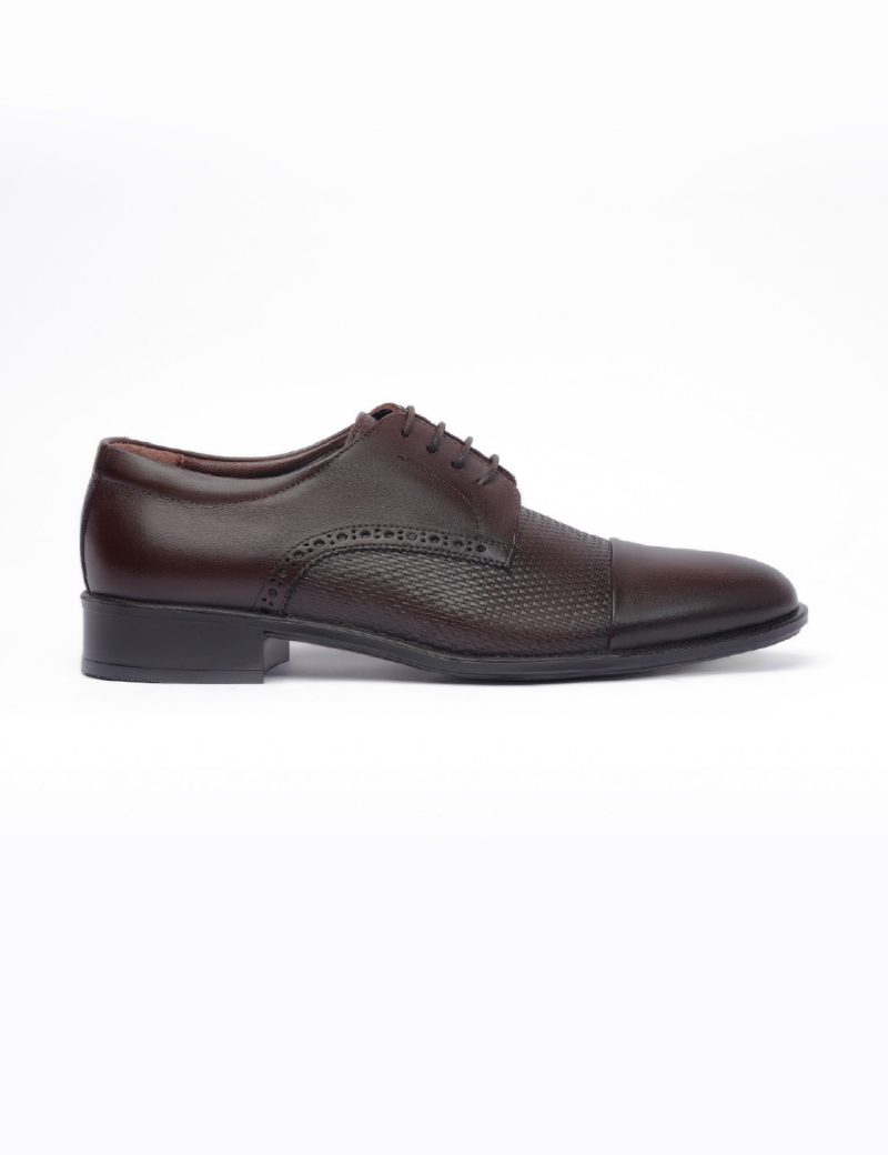 JK36KL14M047-Dark-brown-016-1 Men's derby semi-textured shoes