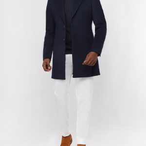 Regular-Fit Long Classic Wool Coat