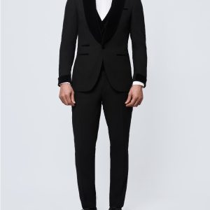 Tuxedo suit with a velvet lapel