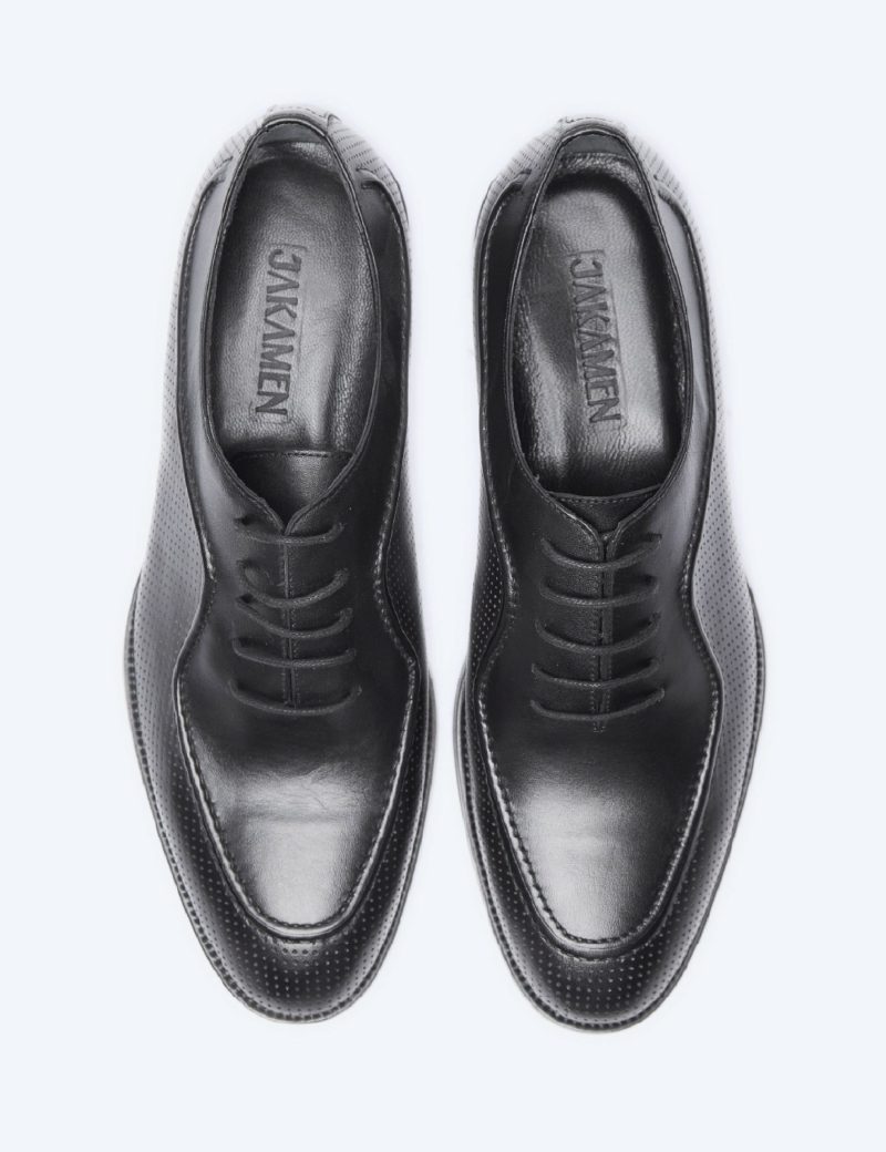 JK37KL14M007-Black-001-3 Men's oxford semi textured and comfy shoes